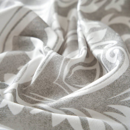 Dreamy Moon Sky Ogee Damask Gray and White Bed Sheet Set – view 12