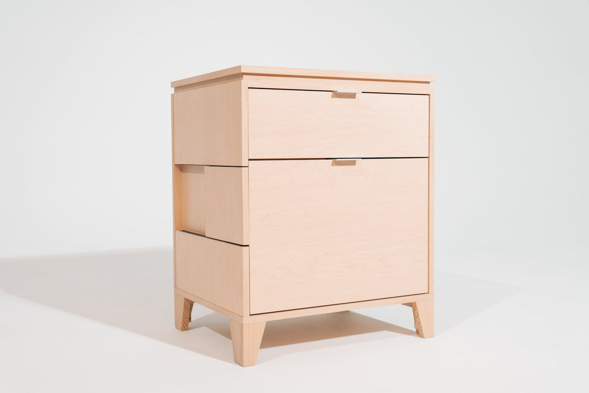 SOHO Maple Laminate Nightstand for C-PAP Storage