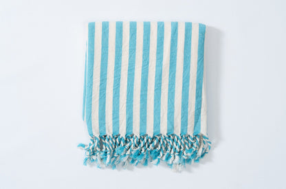 Cotton Linen Bath Towel in Girit Turquoise