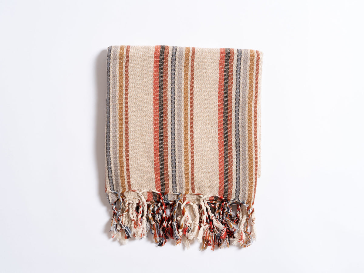 Cunda Cotton Linen Turkish Peshtemal Towel, 37 x 73 Inch Striped – view 2