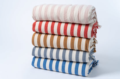 Cotton Linen Girit Hand-Woven Bath & Beach Towel Set
