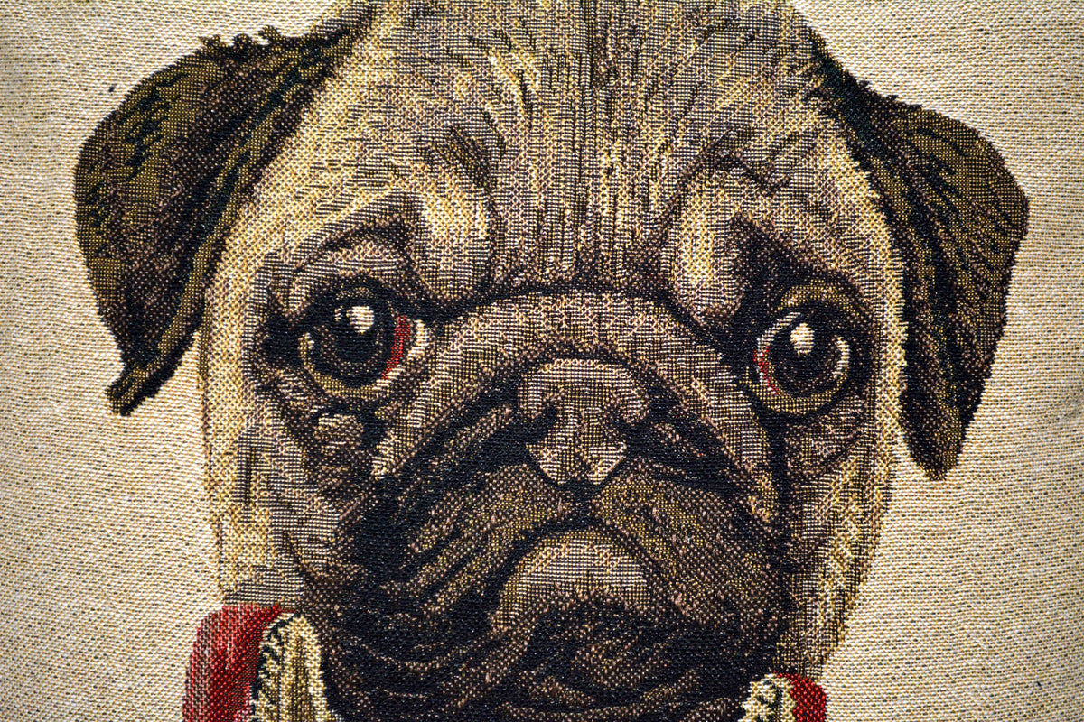 Napoleon Bonaparte Pug Vintage Tapestry Throw Pillow Cover, 18 x 18 – view 4