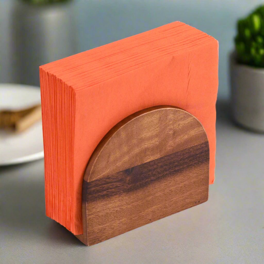 Acacia Wood Vertical Napkin Holder for Dining Table or Countertop – view 3