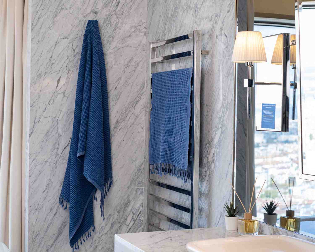 Waffle Weave Organic Cotton Turkish Towel, Stone Washed Bath and Hand – view 23