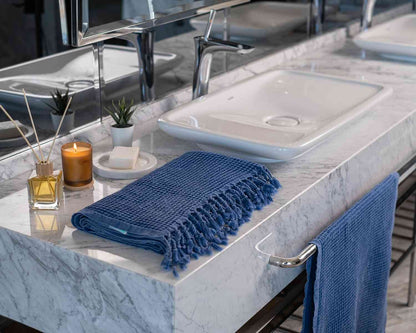 Waffle Weave Organic Cotton Turkish Towel, Stone Washed Bath and Hand – view 24