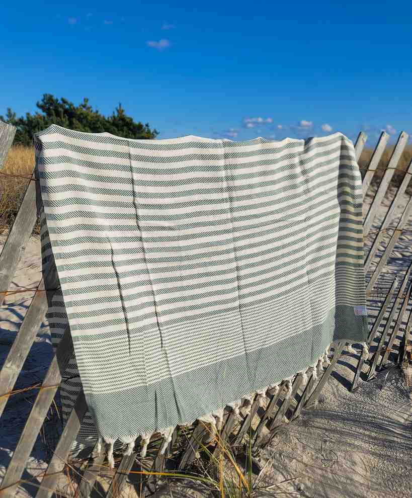Jacquard Woven Turkish Cotton Peshtemal Towel with Tassels, 38 x 68 Inch – view 10