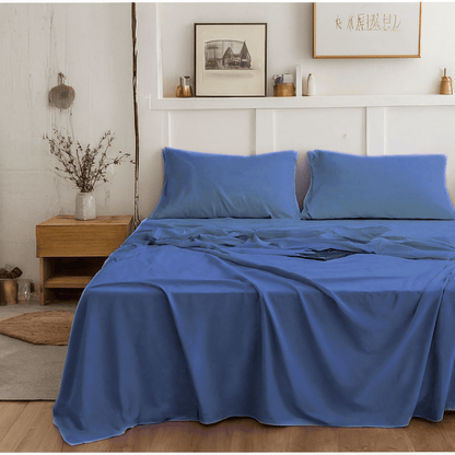 Microfiber Bed Sheet Set in Light Ocean Blue