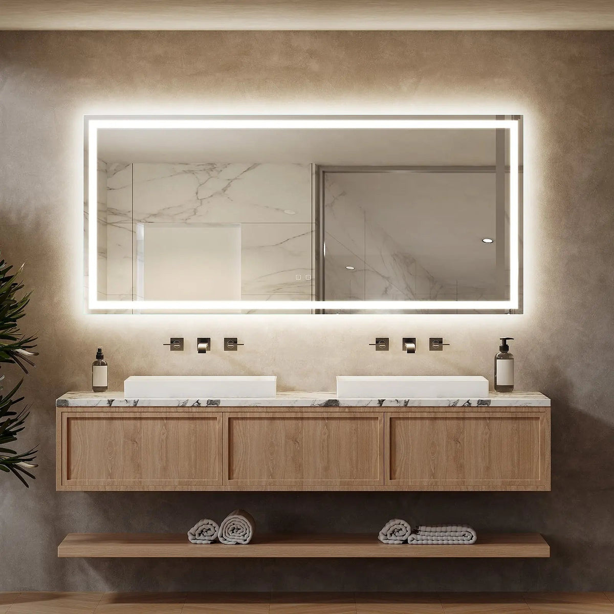 Deluxe Center Glow LED Bathroom Mirror