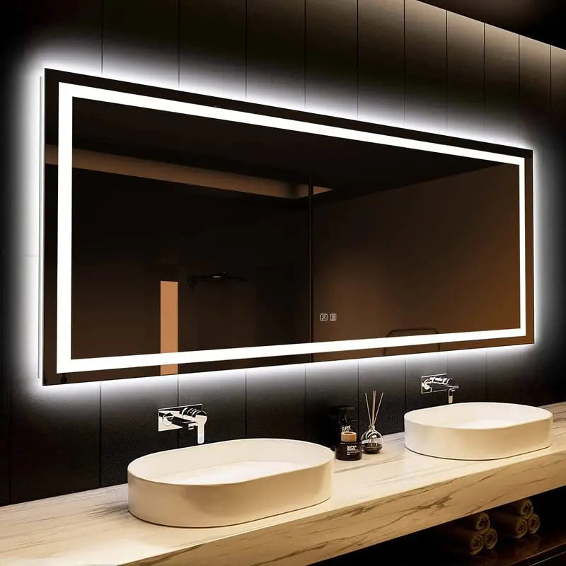 Deluxe Center Glow LED Bathroom Mirror with Anti-Fog, Large Sizes – view 2
