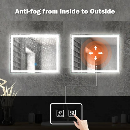 Deluxe Center Glow LED Bathroom Mirror with Anti-Fog, Large Sizes – view 4
