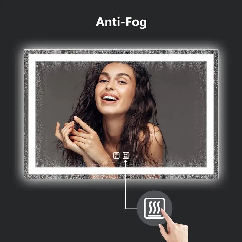 Deluxe Center Glow LED Bathroom Mirror with Anti-Fog, Large Sizes – view 7