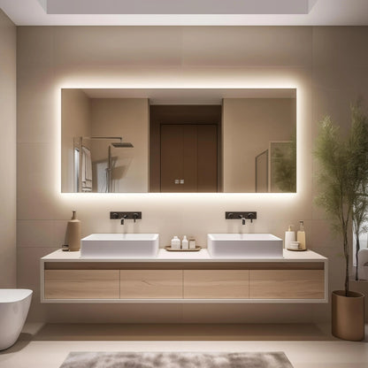 Deluxe Sleek Backlit LED Bathroom Mirror with Anti-Fog, Large Sizes – view 2
