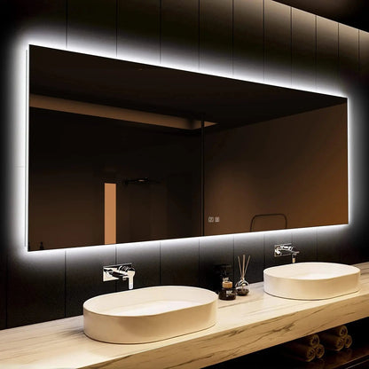 Deluxe Sleek Backlit LED Bathroom Mirror with Anti-Fog, Large Sizes – view 3