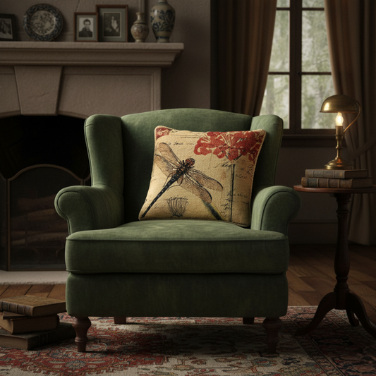 Fly High Dragonfly Woven Tapestry Throw Pillow Cover, 18 x 18 – view 2