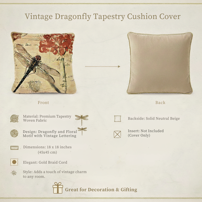 Fly High Dragonfly Woven Tapestry Throw Pillow Cover, 18 x 18 – view 3