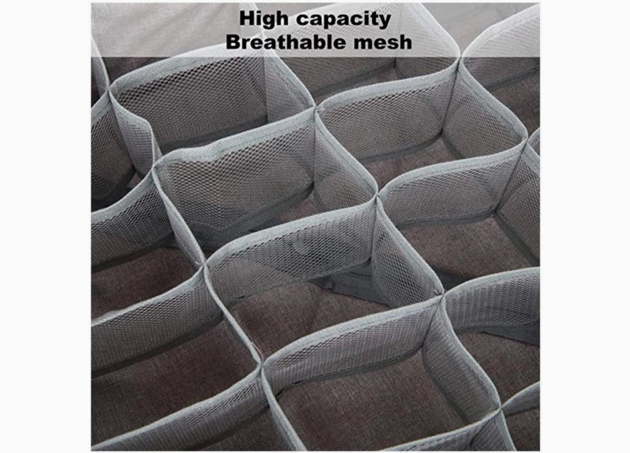 Foldable Fabric Drawer Organizer with Mesh Interior, 12 x 12 Inch – view 3