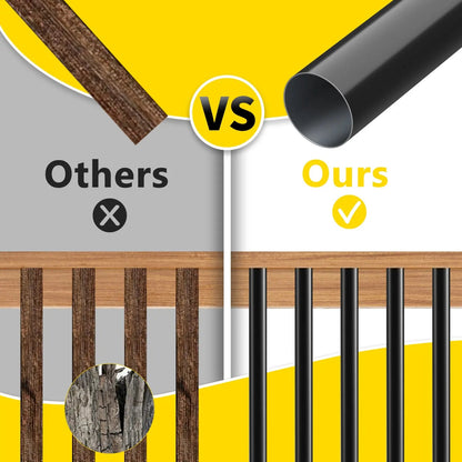 Wrought Iron Hollow Deck Balusters with Screws and Connectors – view 6