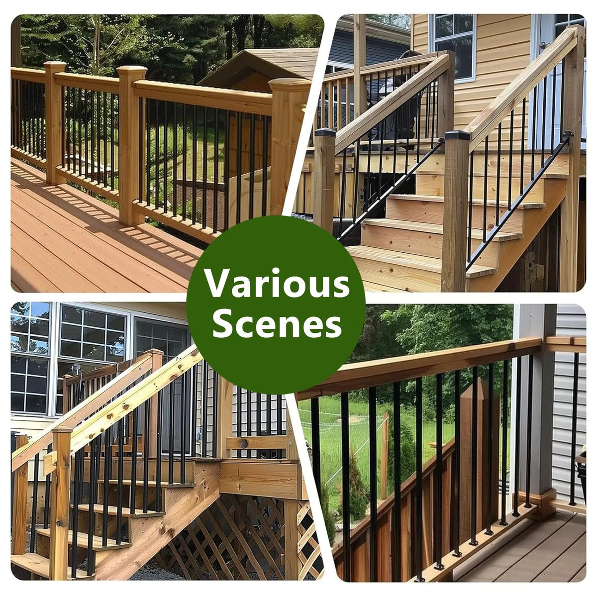 Wrought Iron Hollow Deck Balusters with Screws and Connectors – view 7