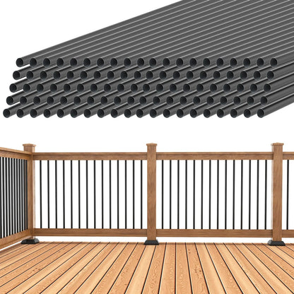 Wrought Iron Hollow Deck Balusters with Screws and Connectors – view 8