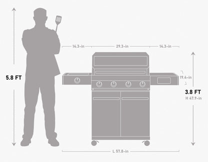 Monument Eminence 405 Smart Stainless Gas Grill with ClearView Lid – view 14