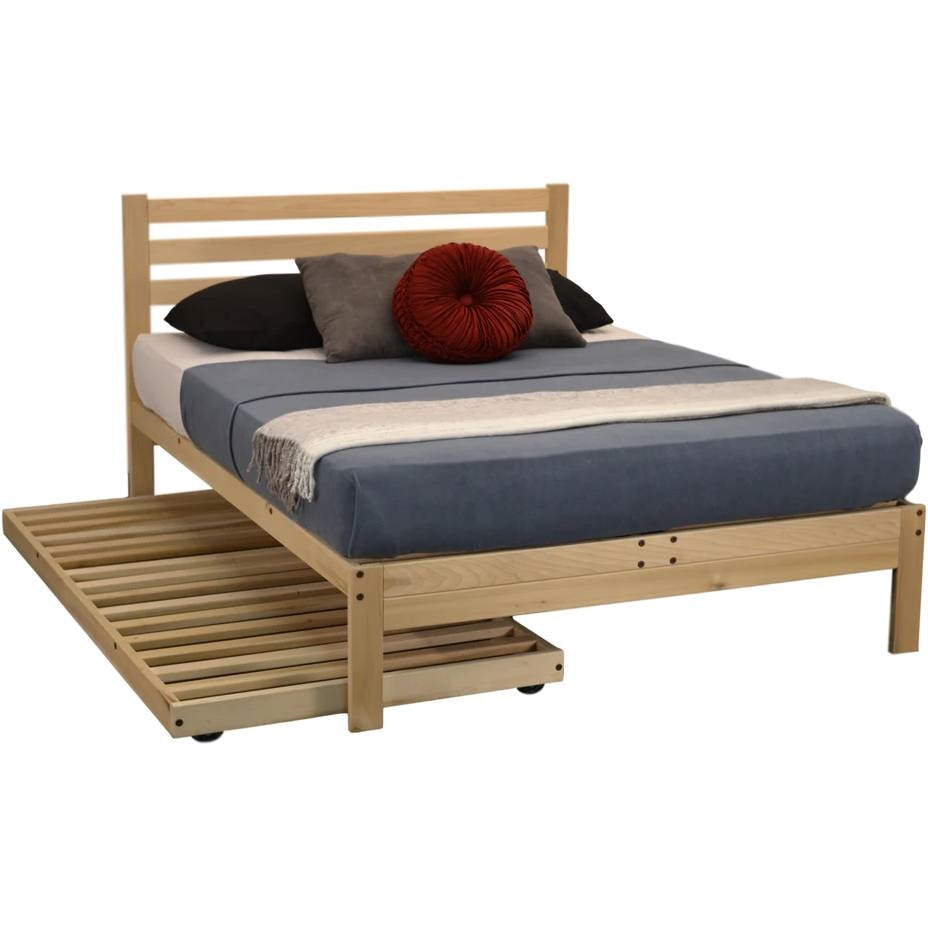 Full Size Solid Wood Platform Bed Frame with Slatted Headboard – view 3