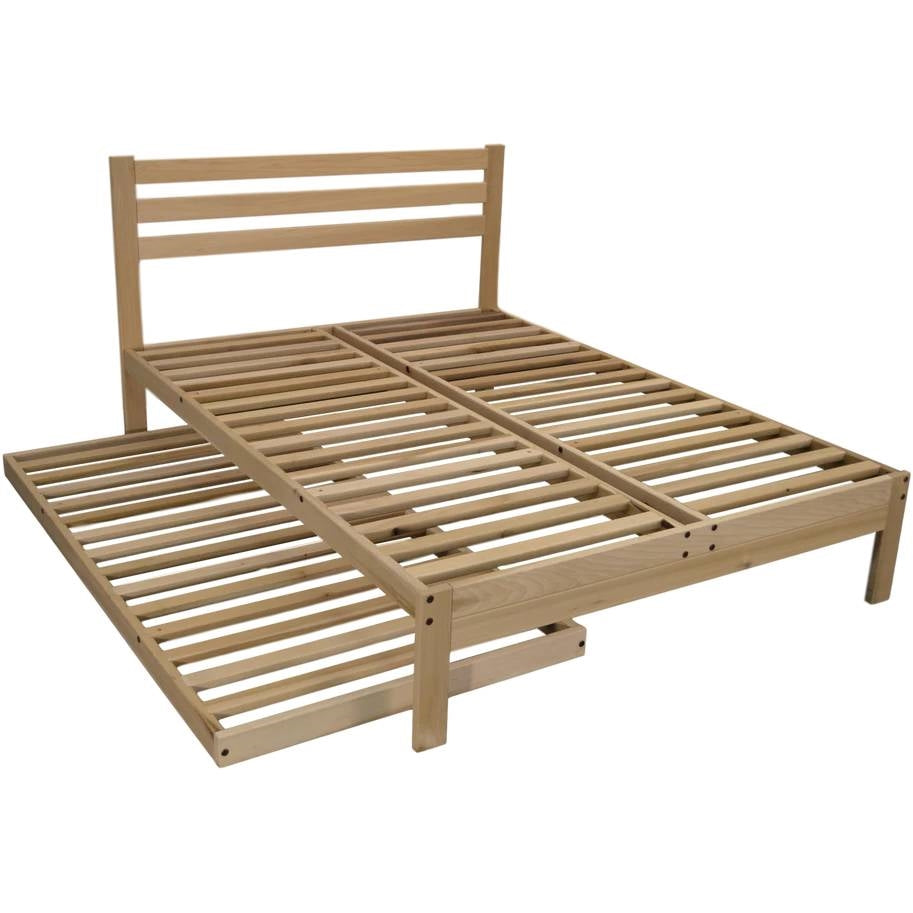 Full Size Solid Wood Platform Bed Frame with Slatted Headboard – view 5
