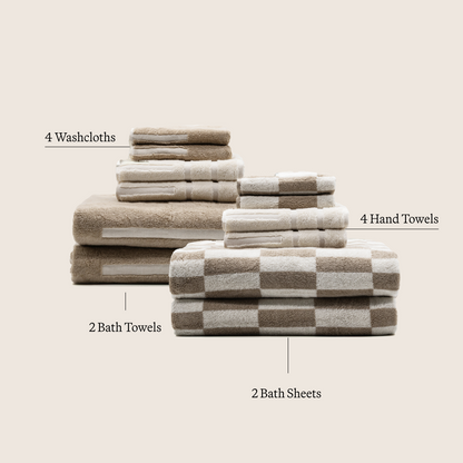 Pietra Australian Cotton Towels with Checkered Design, 600 GSM – view 30