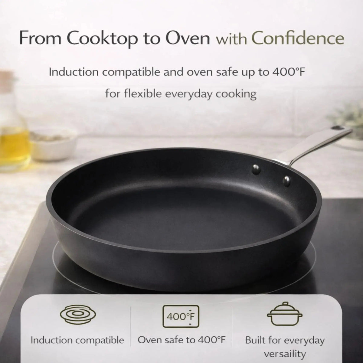 Maestro 3-Piece Ceramic Nonstick Frying Pan Set, 8, 9.5 and 11 Inch – view 3