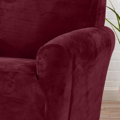 Velvet Stretch Slipcover – Gale Collection Form-Fit Sofa Cover – view 245