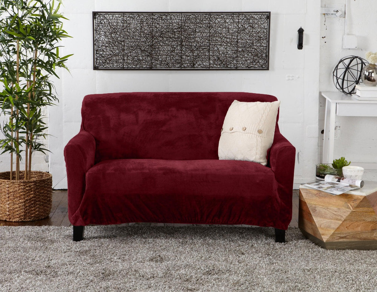 Velvet Stretch Slipcover – Gale Collection Form-Fit Sofa Cover – view 237
