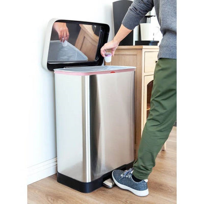 20-Gallon Stainless Steel Kitchen Trash Can with Step-On Lid