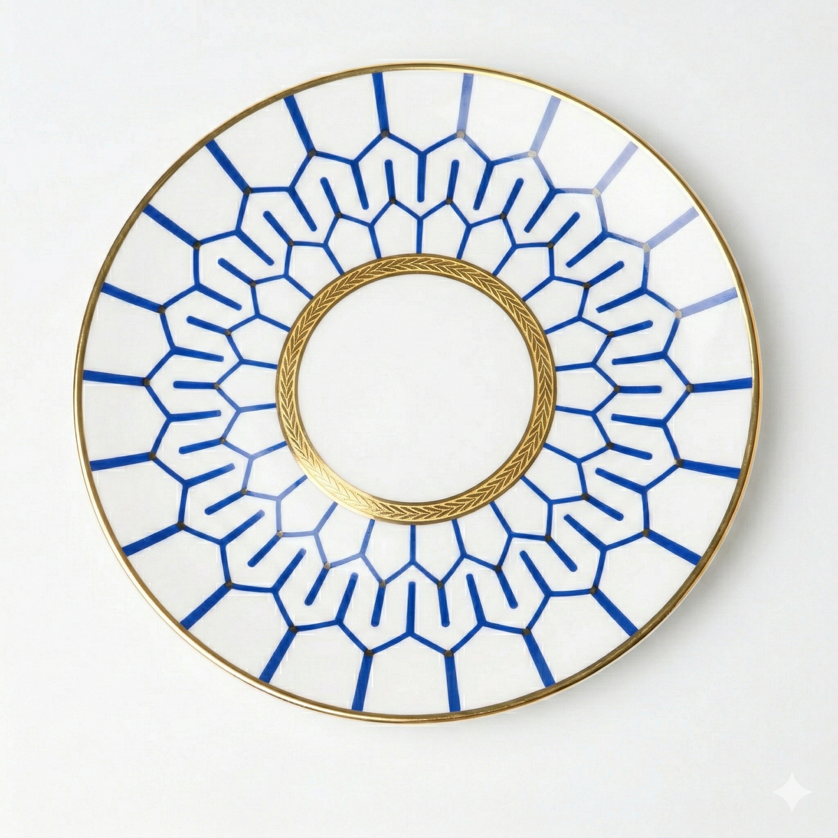 Porcelain Blue Mosaic Accent Plate Set of 4, 9-inch