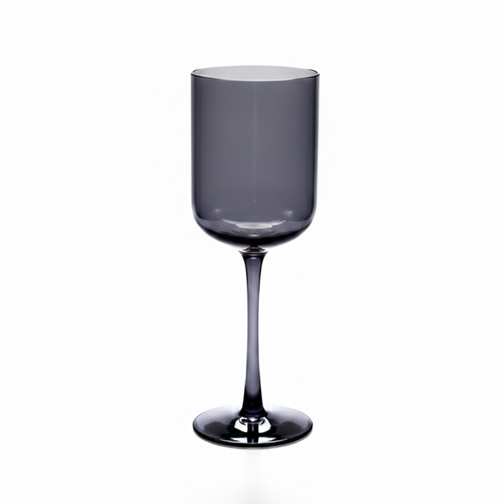 Smoky Stemmed Wine Glasses with Tapered Bowl, Set of 4 – view 3