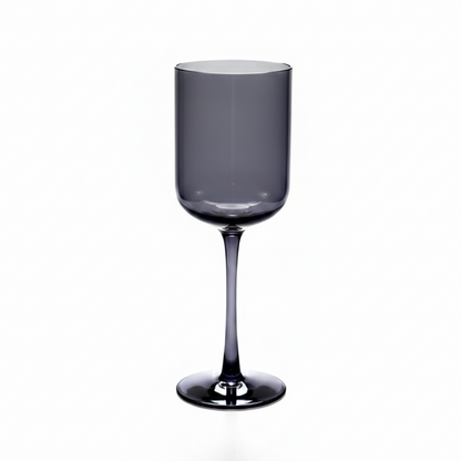 Smoky Stemmed Wine Glasses with Tapered Bowl, Set of 4 – view 3