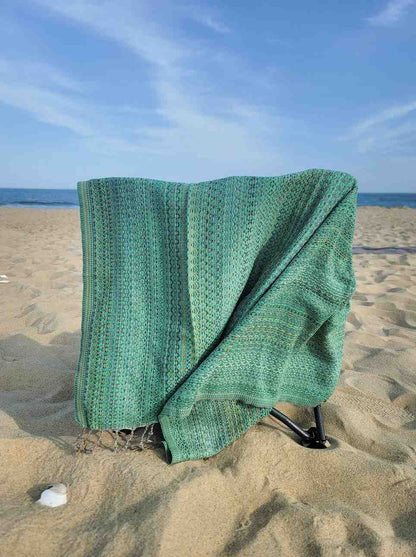ALA Peshtemal Turkish Cotton Towel, Handwoven 40 x 70 Inch Beach Towel – view 19