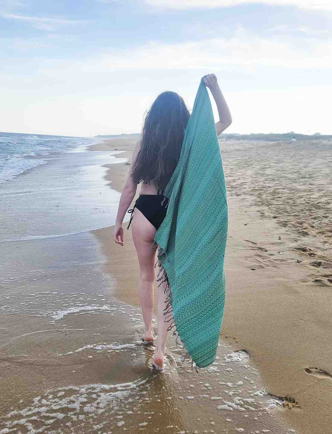 ALA Peshtemal Turkish Cotton Towel, Handwoven 40 x 70 Inch Beach Towel – view 18