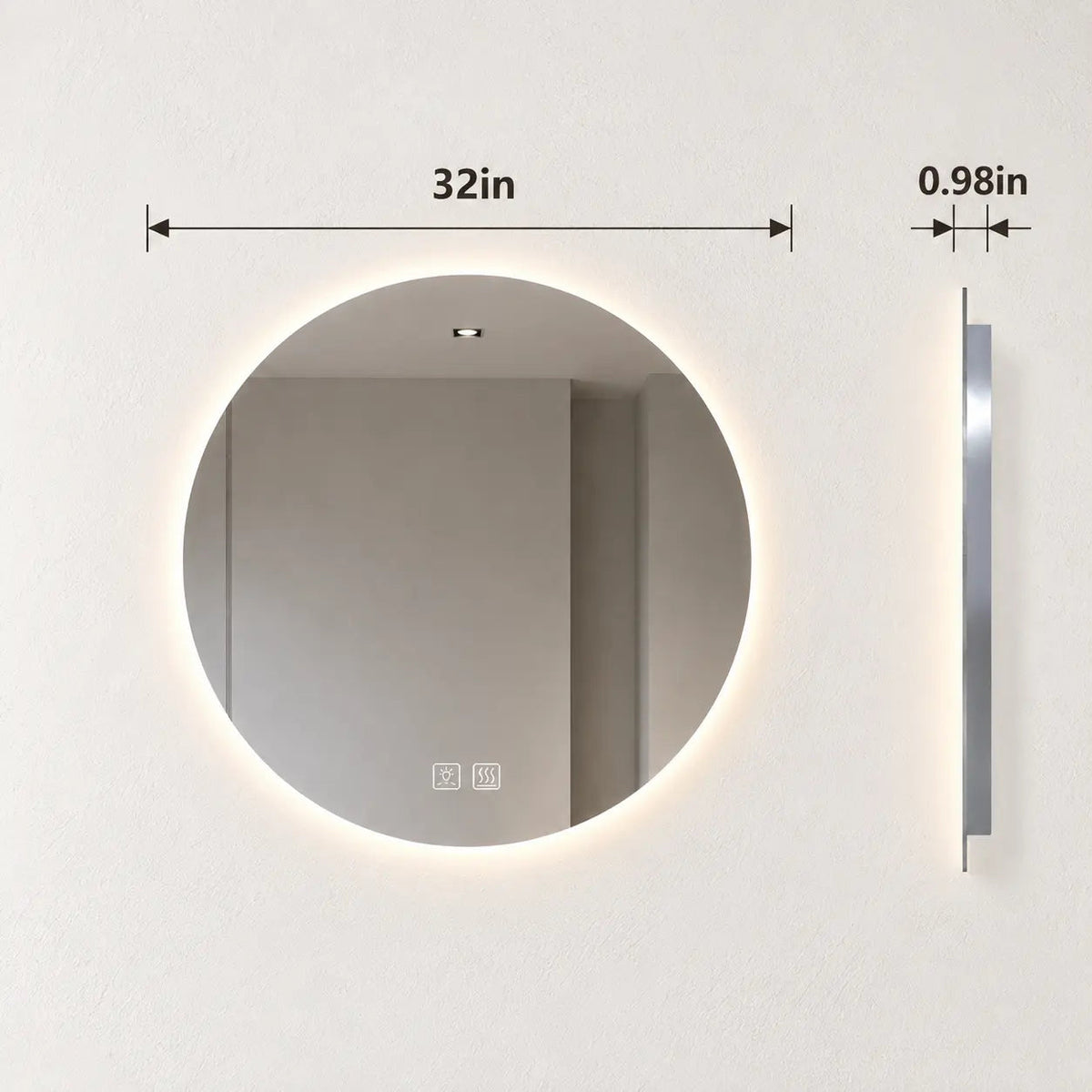 Round Backlit LED Bathroom Vanity Mirror with Dimmable Lights – view 4