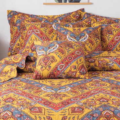 Mustard Paisley Chevron Polyester Cushion Covers, Set of 2, 18 x 18 – view 4