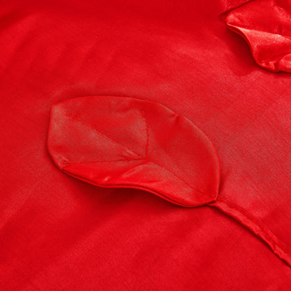 Romantic Red Rose Satin Ruffle Victorian Glam Comforter Set – view 12