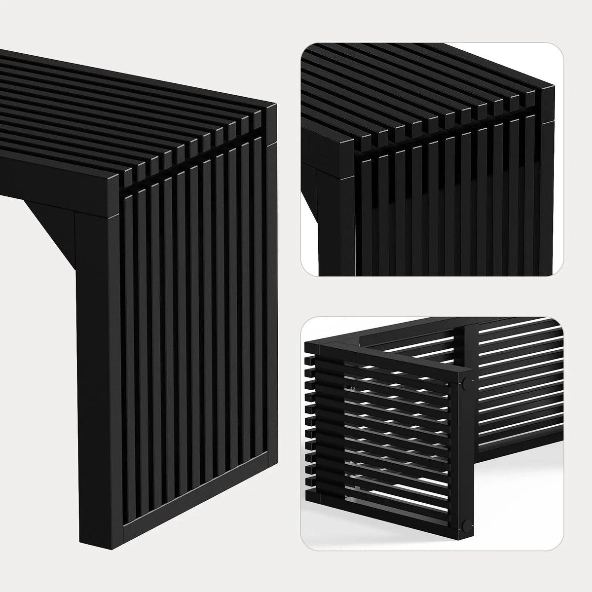 Solid Wood Grille Bench for Entryway, Patio and Indoor Spaces – view 7