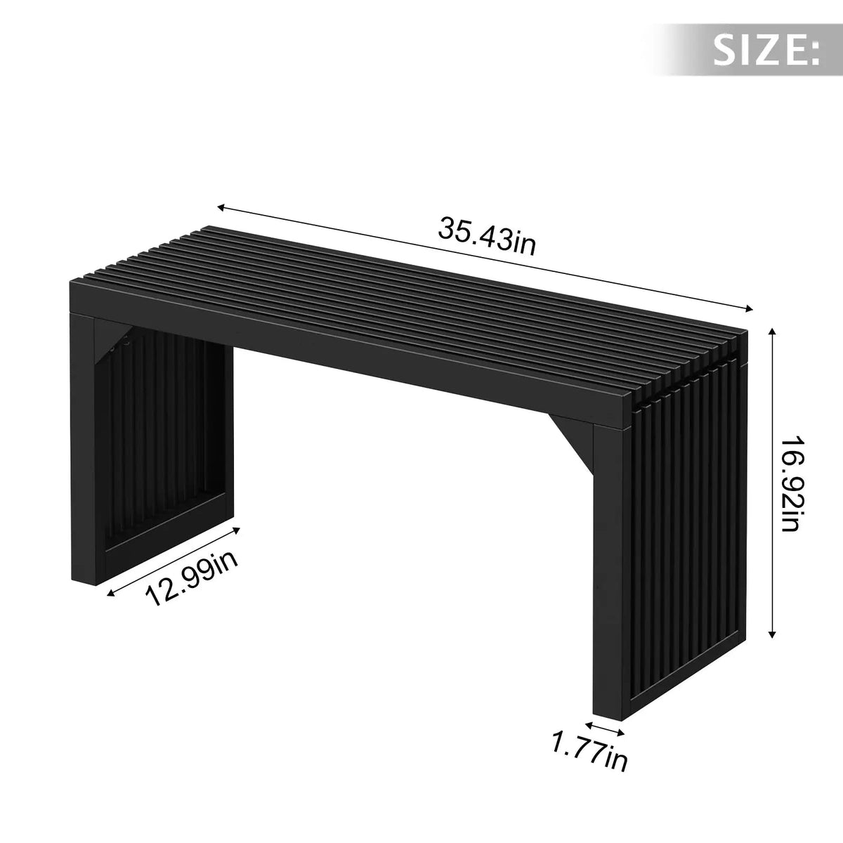 Solid Wood Grille Bench for Entryway, Patio and Indoor Spaces – view 9