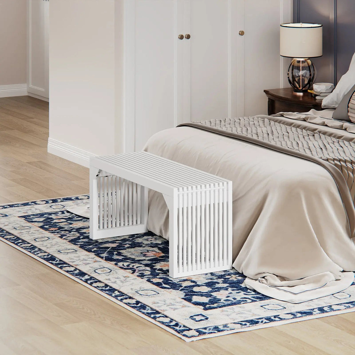 Solid Wood Grille Bench for Entryway, Patio and Indoor Spaces – view 15