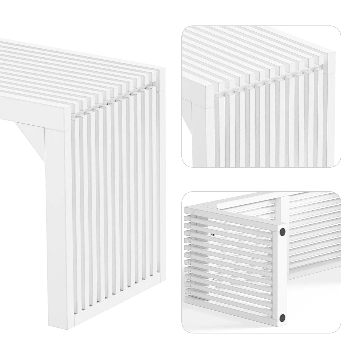 Solid Wood Grille Bench for Entryway, Patio and Indoor Spaces – view 16