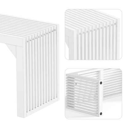 Solid Wood Grille Bench for Entryway, Patio and Indoor Spaces – view 16