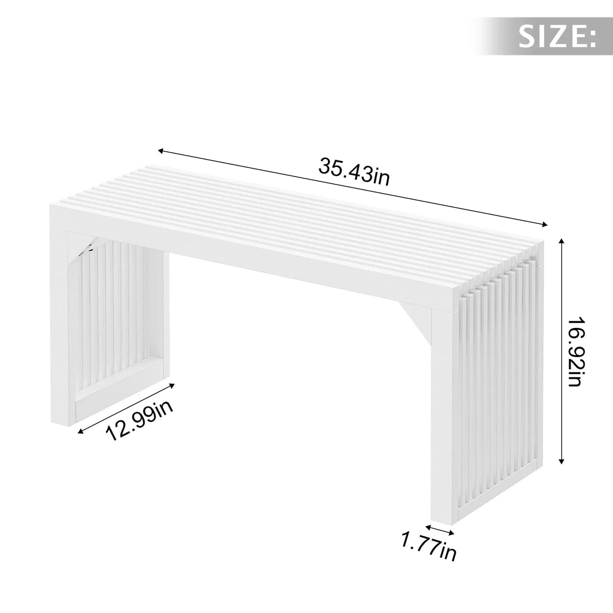 Solid Wood Grille Bench for Entryway, Patio and Indoor Spaces – view 18