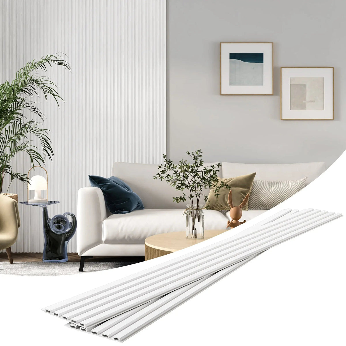48 x 6 Inch WPC Slat Wall Panels, 16 Pack – Wood Finish Composite – view 15