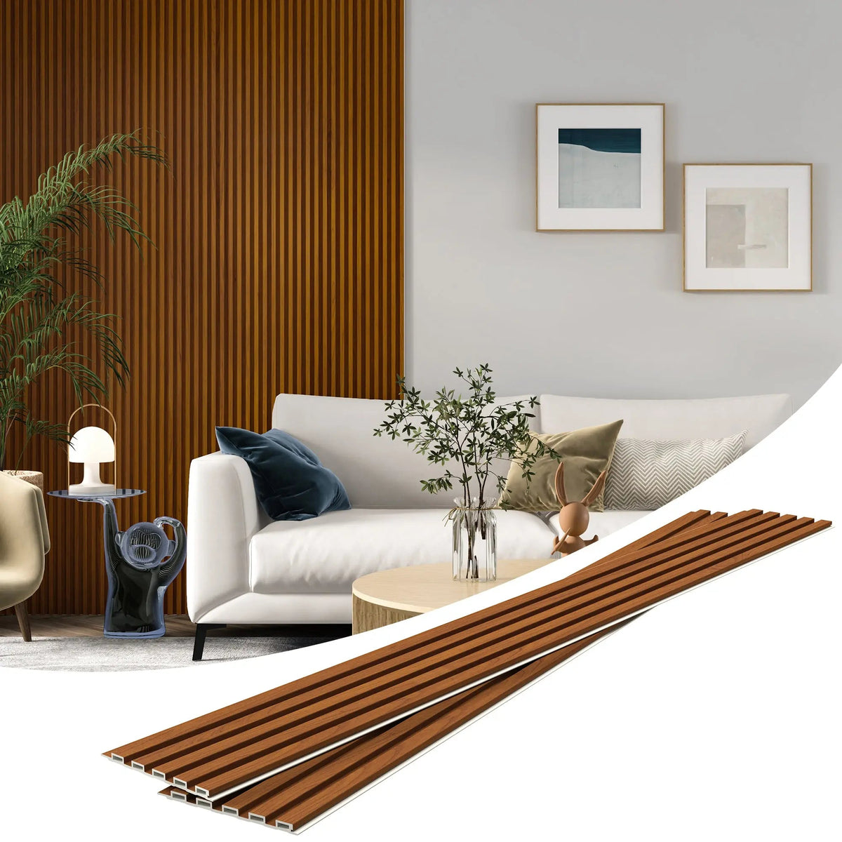 48 x 6 Inch WPC Slat Wall Panels, 16 Pack – Wood Finish Composite – view 23