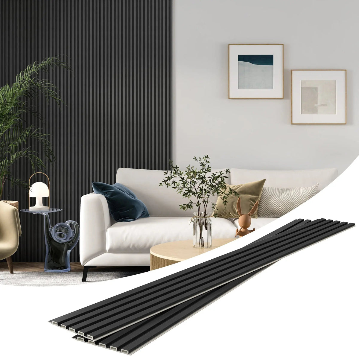 48 x 6 Inch WPC Slat Wall Panels, 16 Pack – Wood Finish Composite – view 7