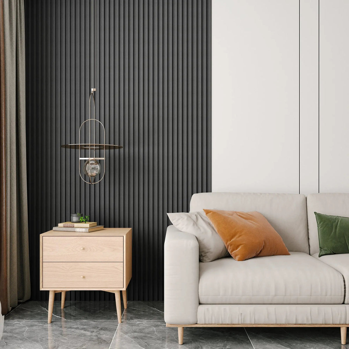 48 x 6 Inch WPC Slat Wall Panels, 16 Pack – Wood Finish Composite – view 12