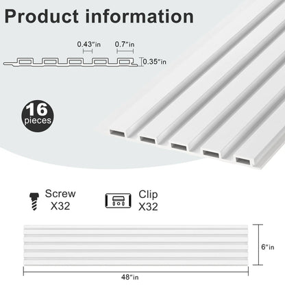 48 x 6 Inch WPC Slat Wall Panels, 16 Pack – Wood Finish Composite – view 16